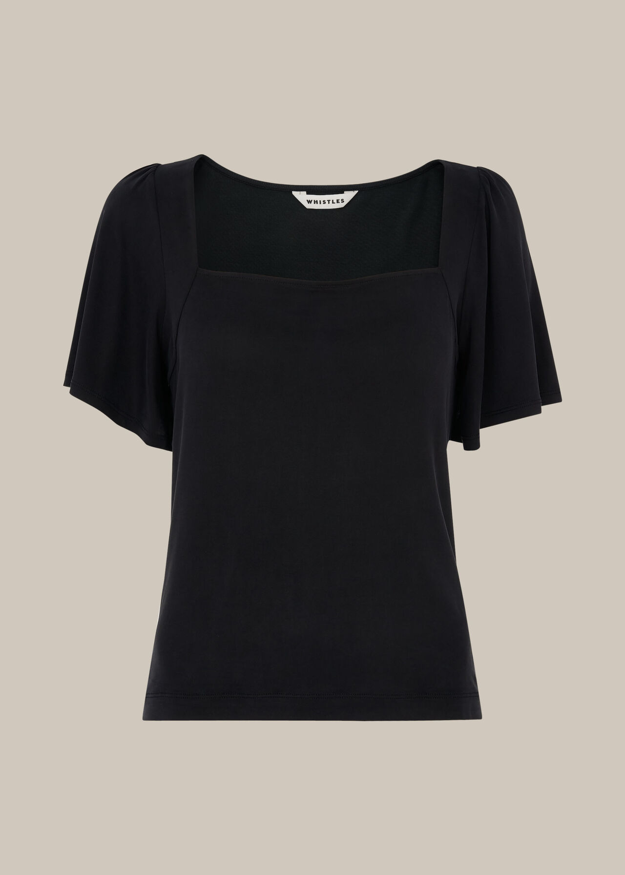 Angel Sleeve Cupro Top Black