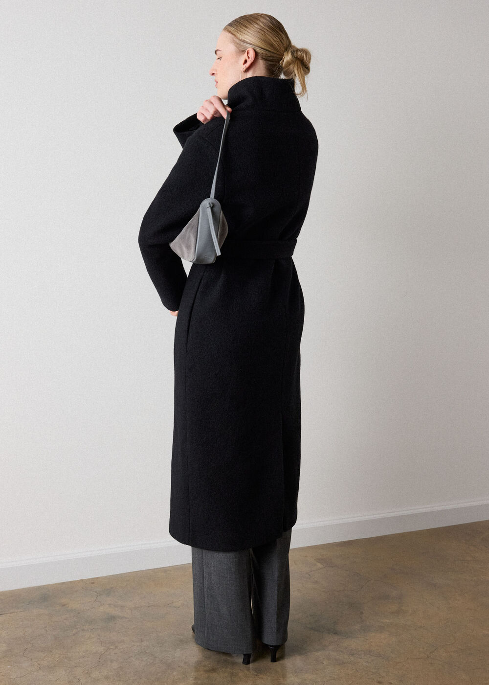 Petite Morgana Wool Funnel Wrap Coat