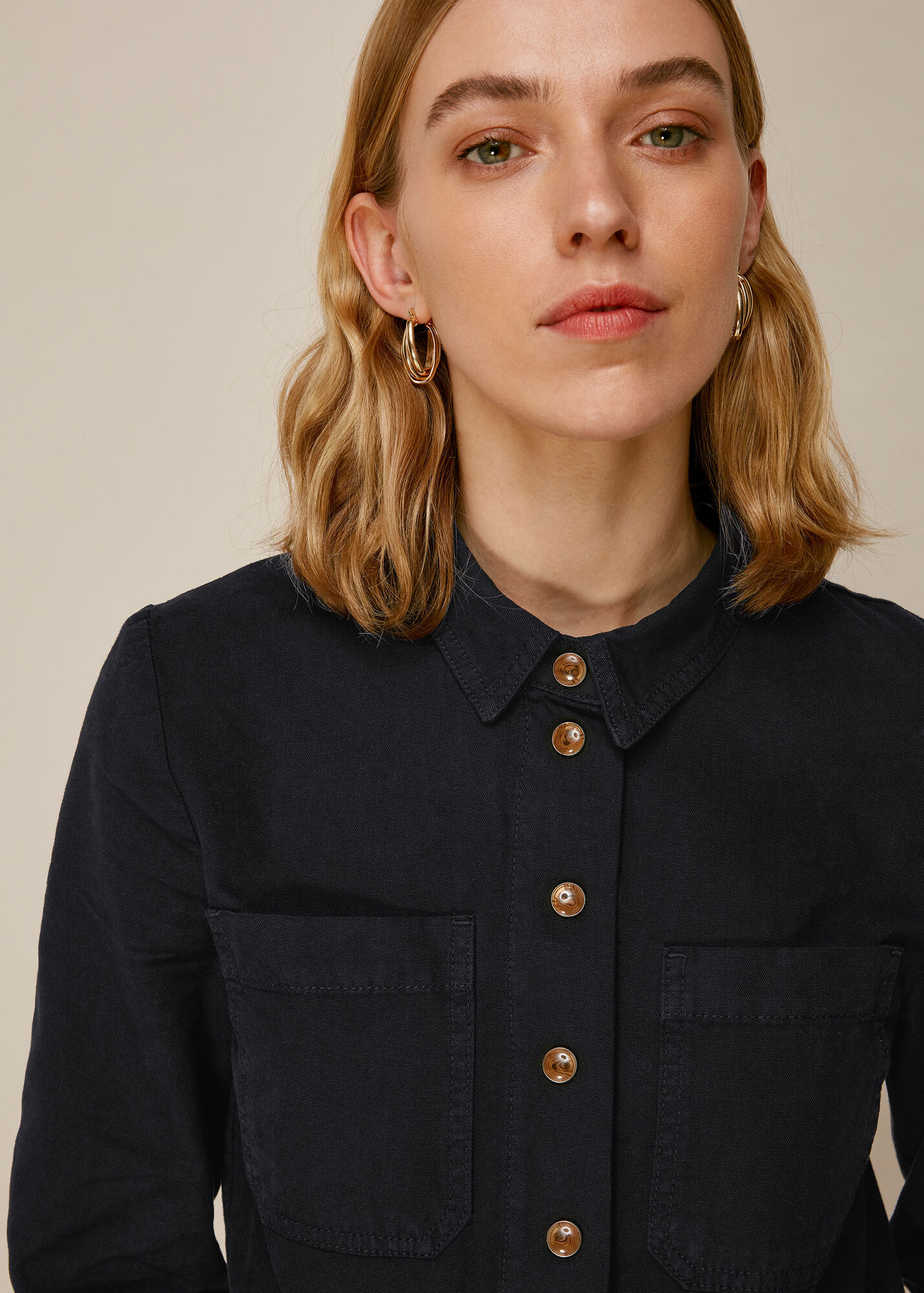 Dark Grey Gabby Denim Jumpsuit WHISTLES Whistles UK