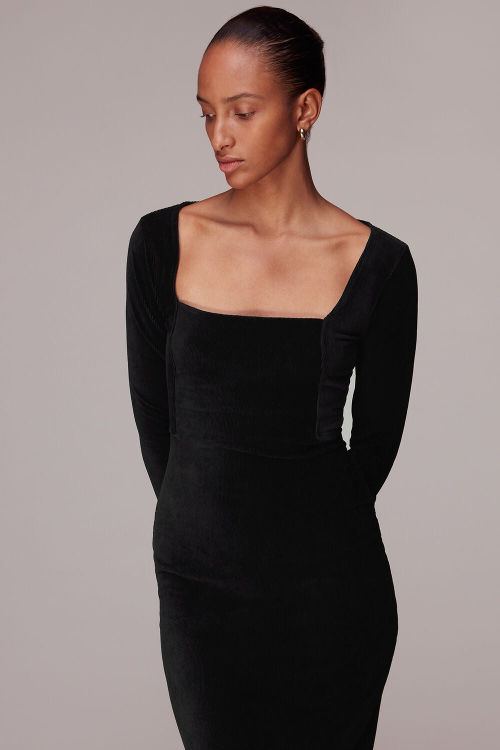 Jersey Velvet Midi Dress