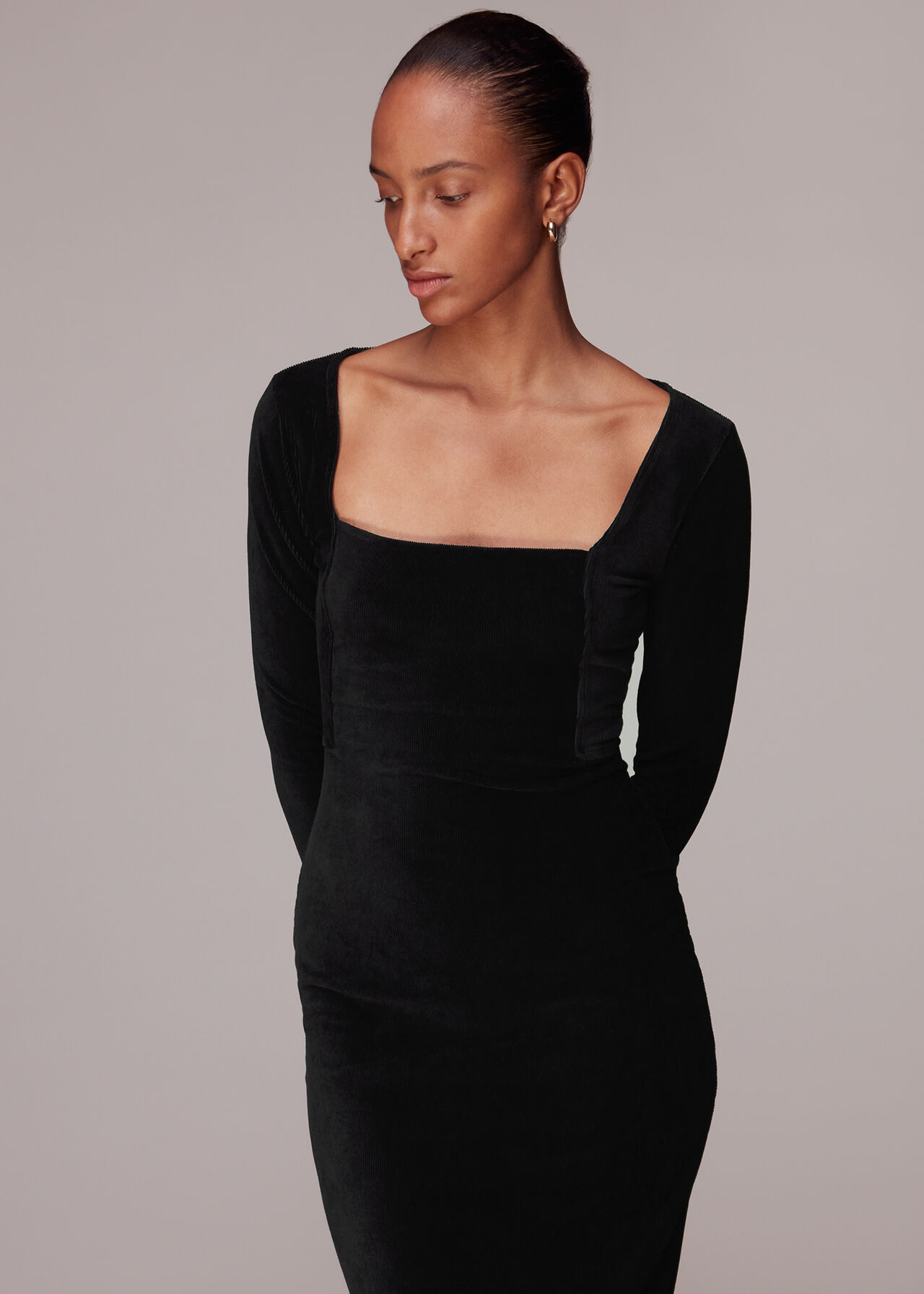 Jersey Velvet Midi Dress
