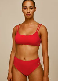 Double Strap Bikini Top Red