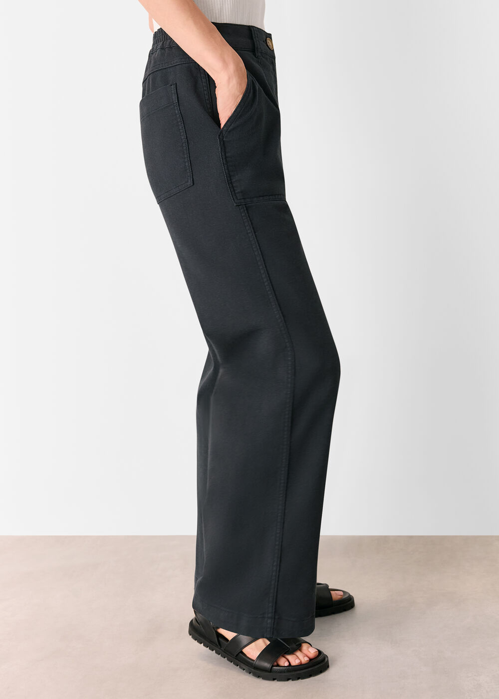 Cotton Wide Leg Trouser