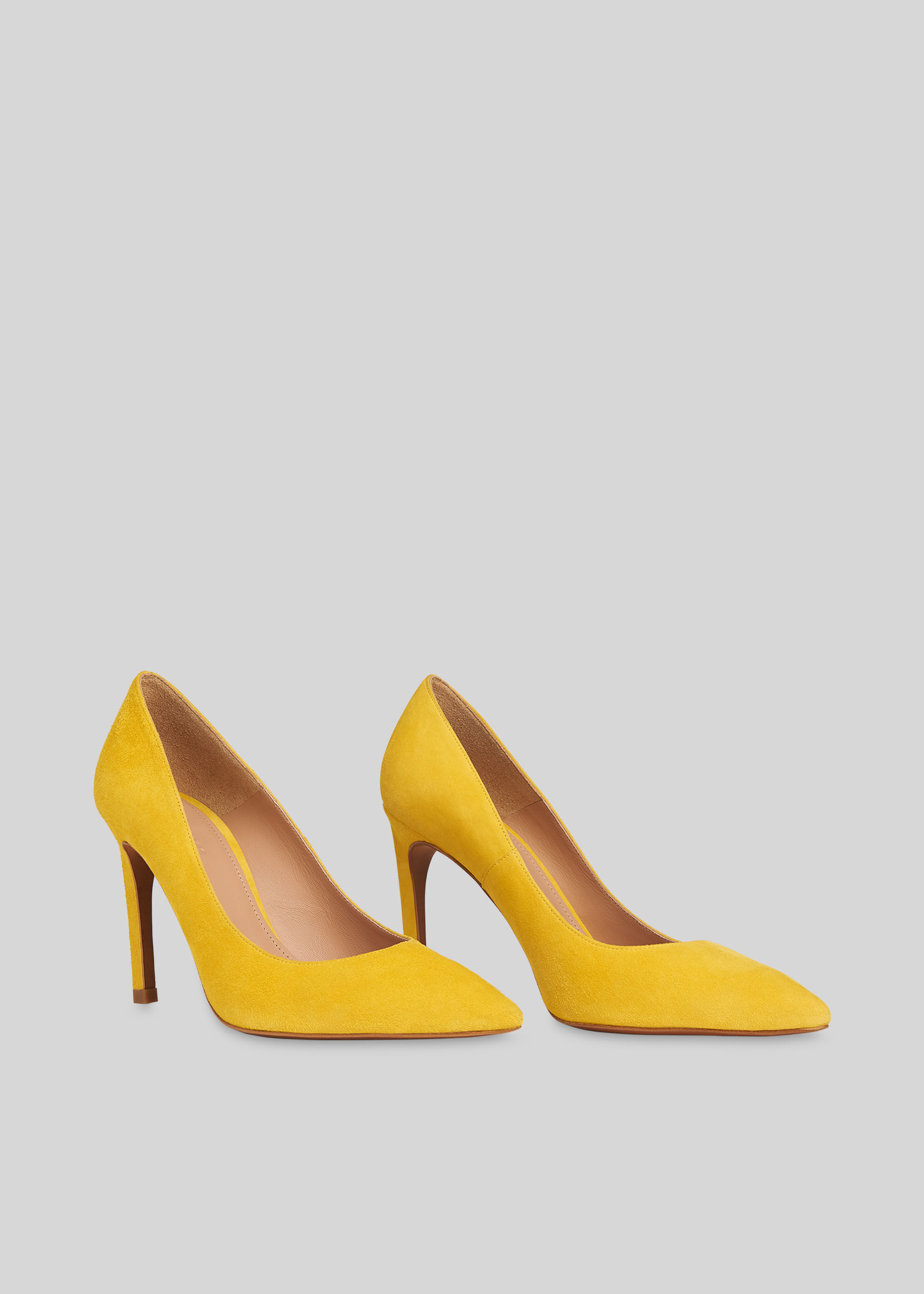 Mustard yellow suede pumps discount