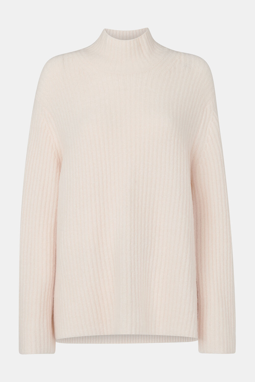 Wool Mix Rib Mock Neck
