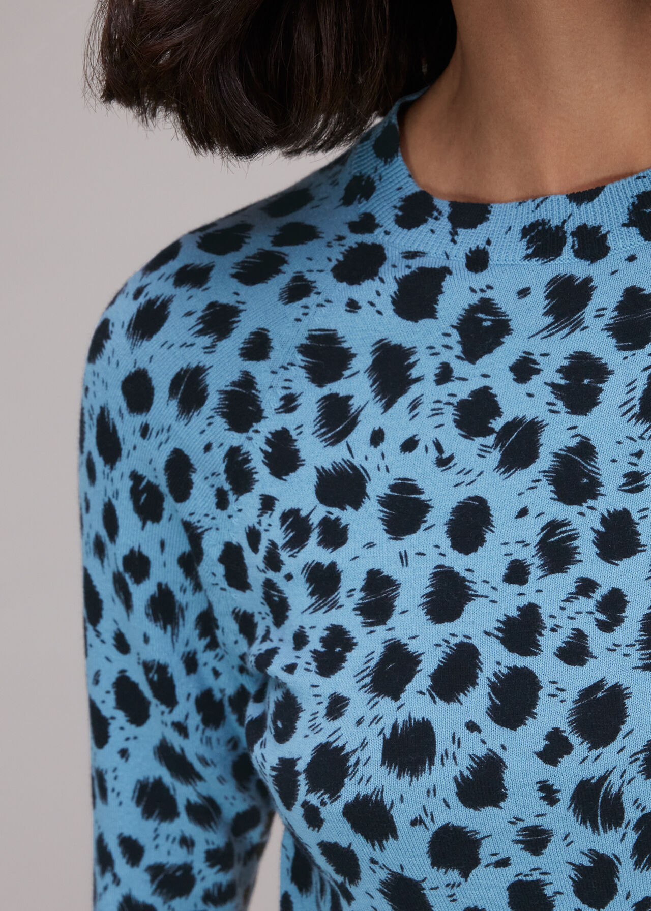 Brushed Dalmatian Crew Knit