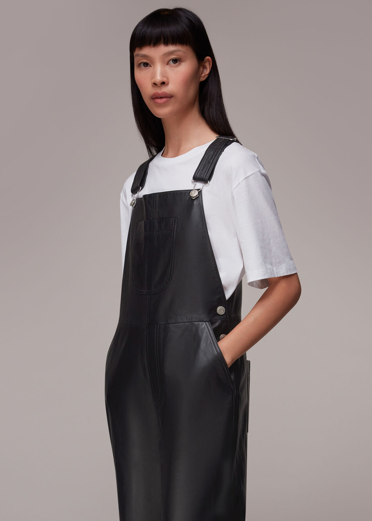 Peyton Leather Dungarees