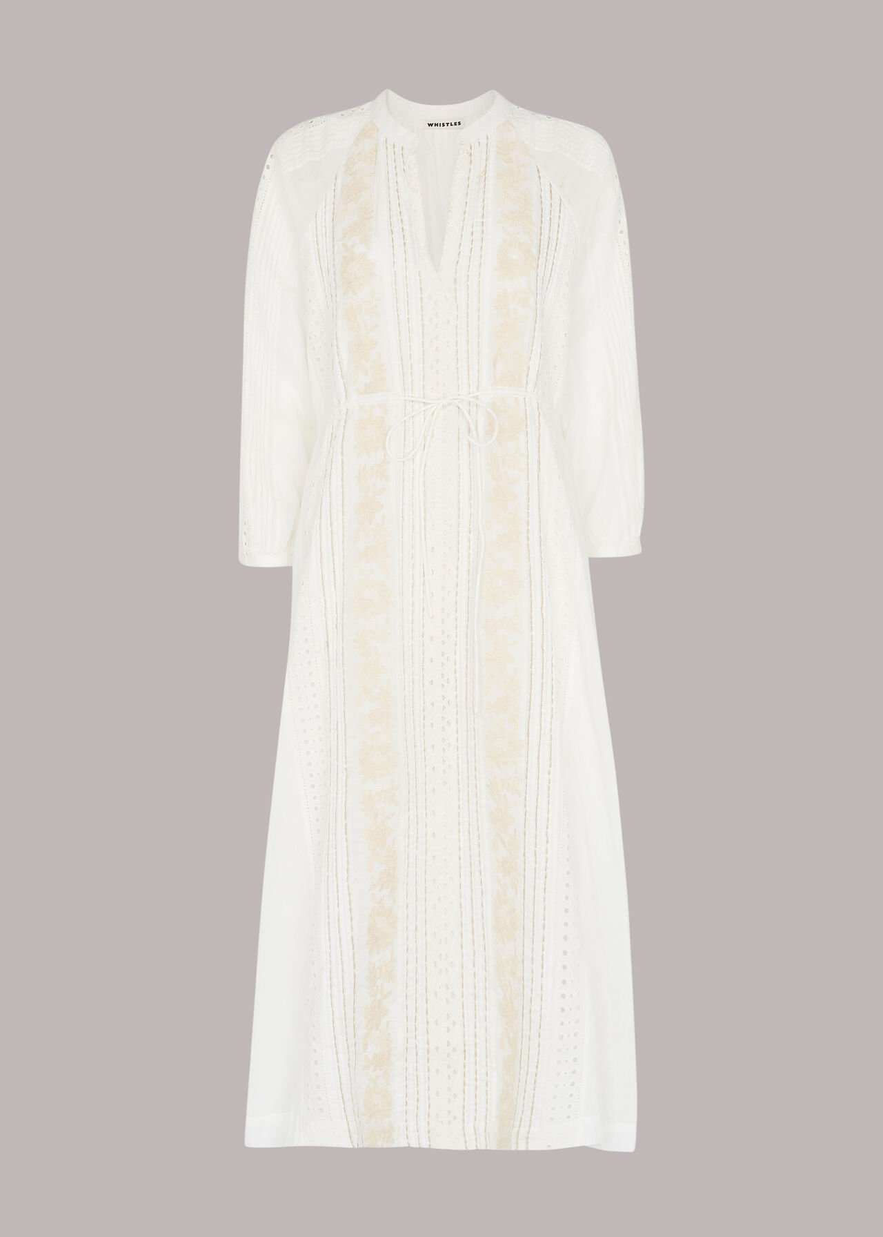 Cotton Embroidered Dress White