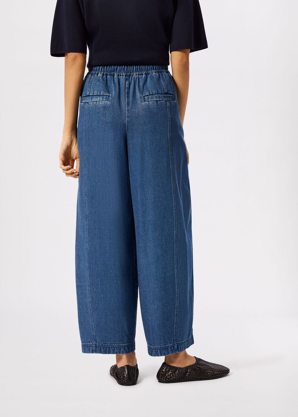 Casual Denim Barrel Trouser