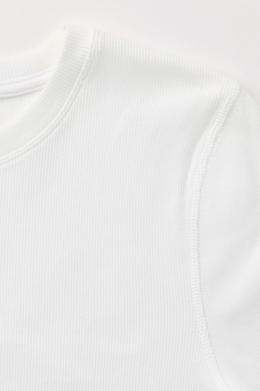 White Ultimate Rib Crew Neck T-Shirt
