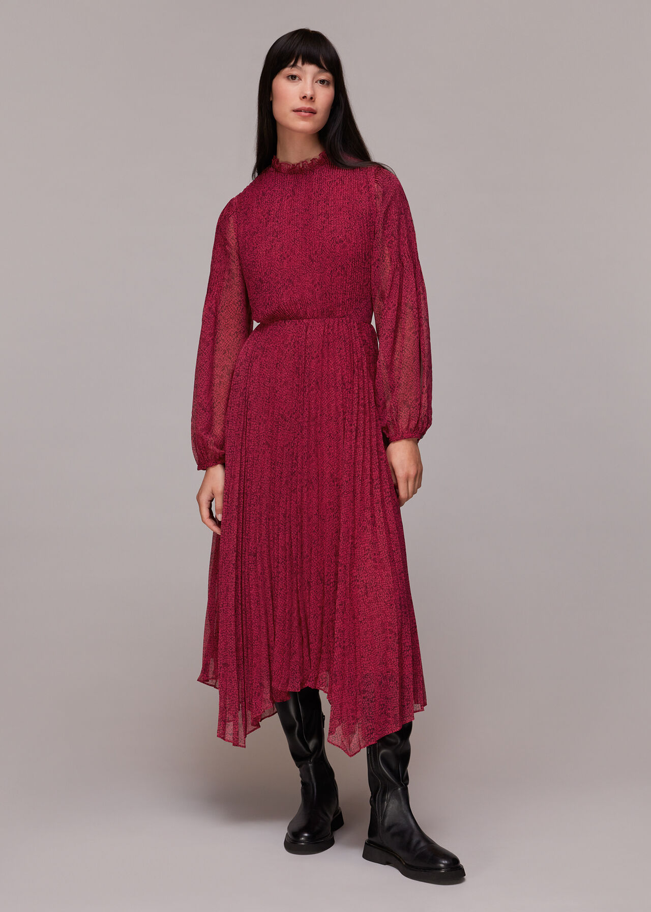 Abstract Snake Plisse Dress