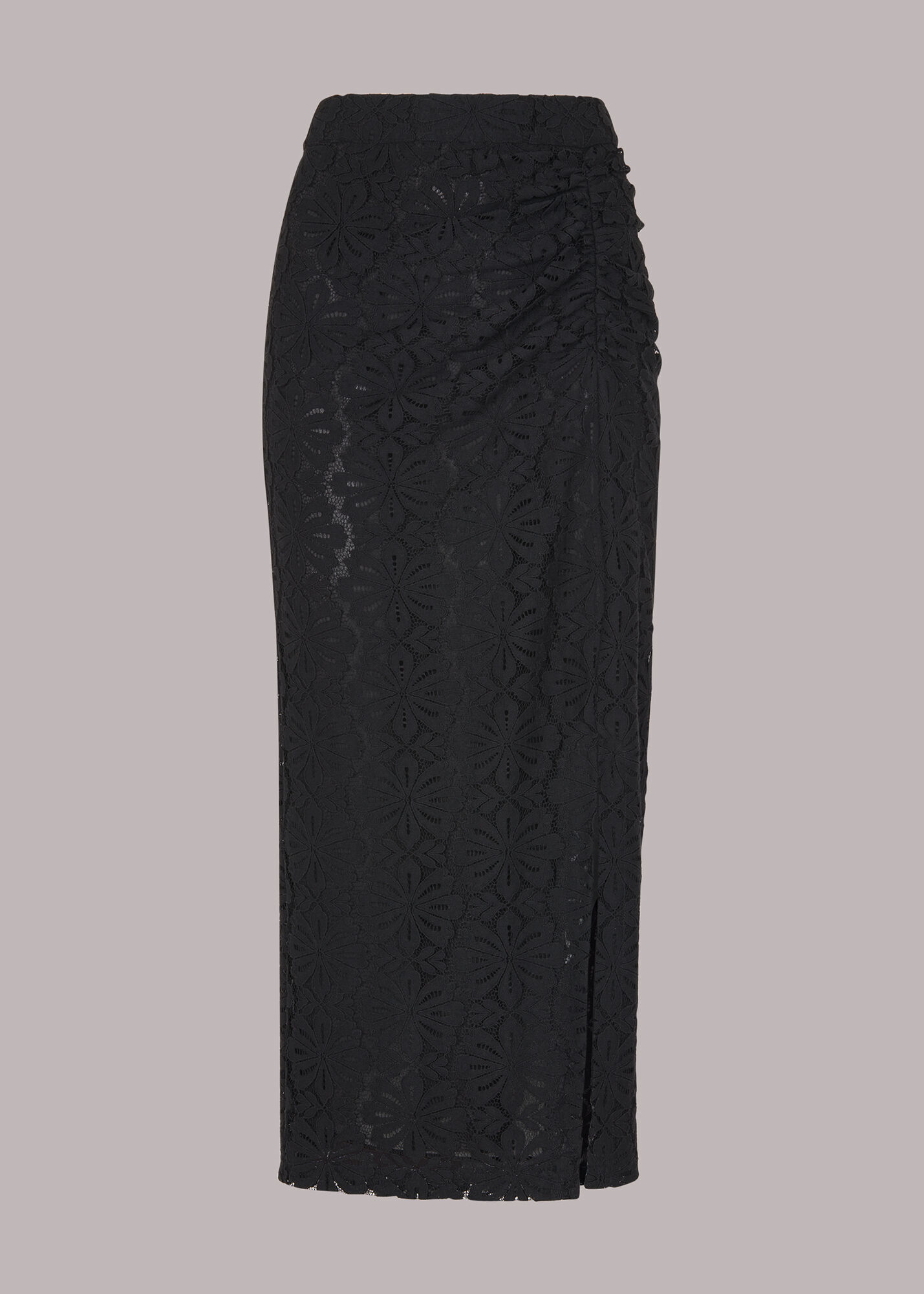 Black Lace Column Skirt WHISTLES Whistles UK