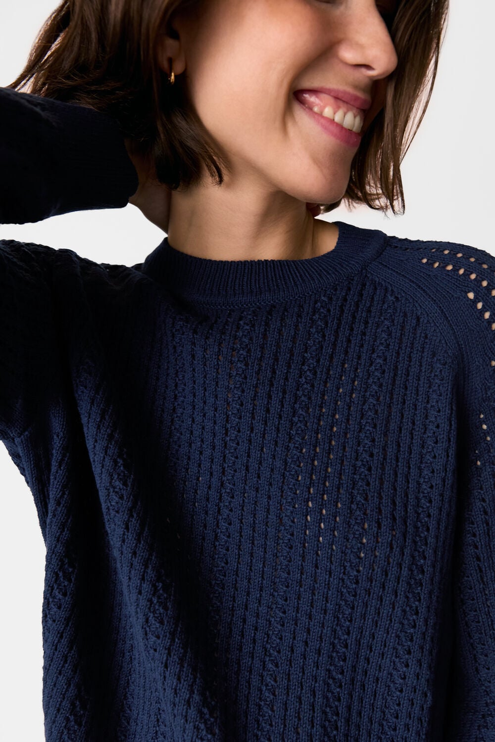 Pointelle Crew Neck Knit