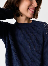 Pointelle Crew Neck Knit