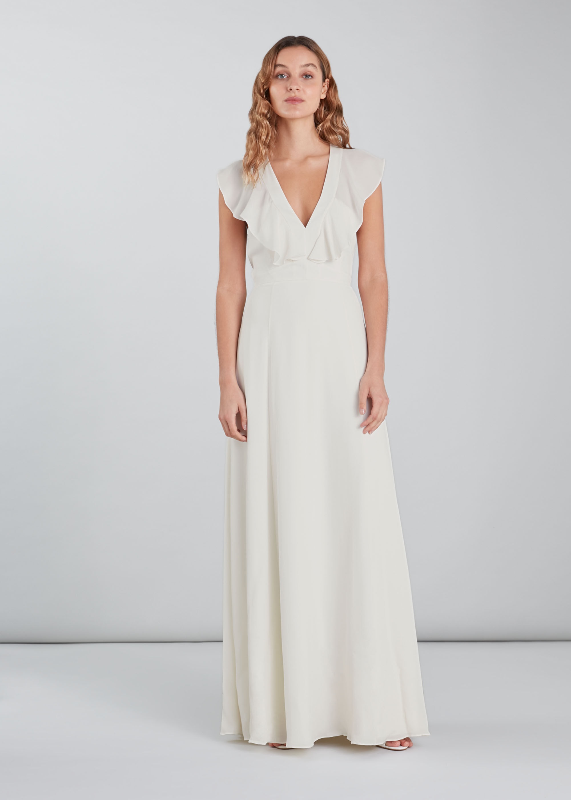 silk wedding dresses with sleeves