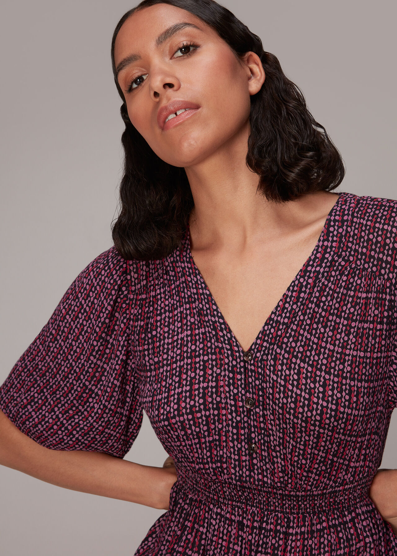 Bella Twist Dot Midi Dress