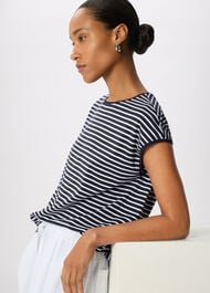 Stripe Cap Sleeve Tee