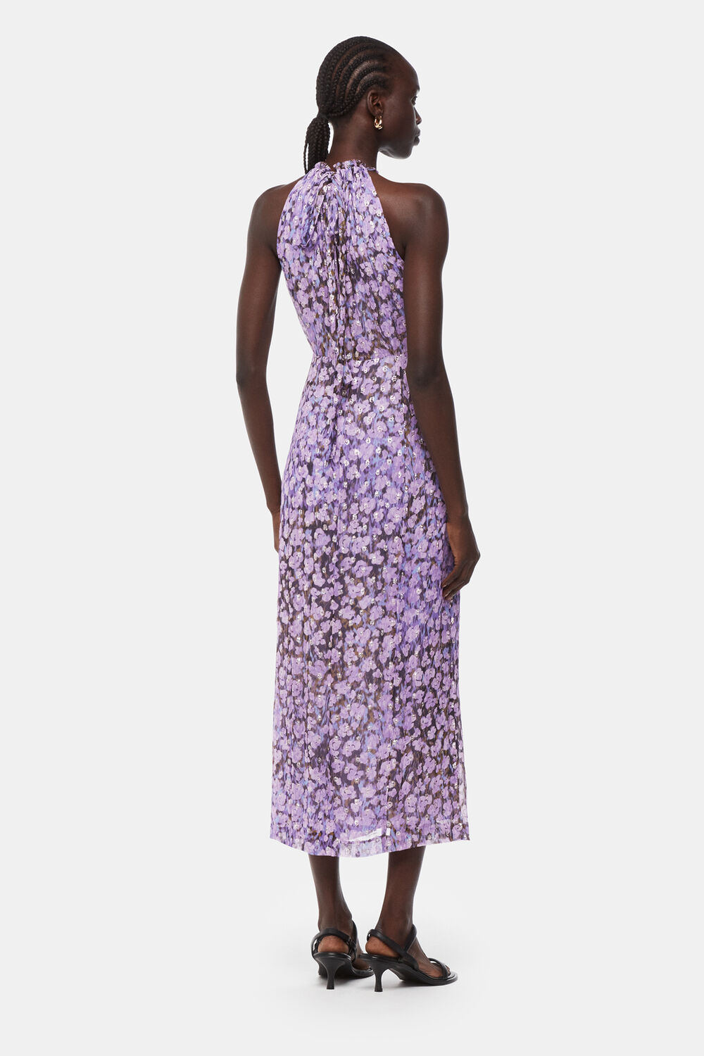 Floral Metallic Dobby Dress