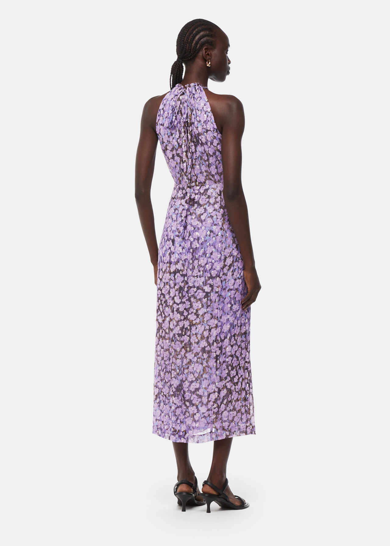 Floral Metallic Dobby Dress