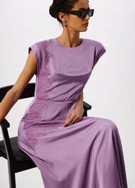 Lace Insert Asymmetric Dress