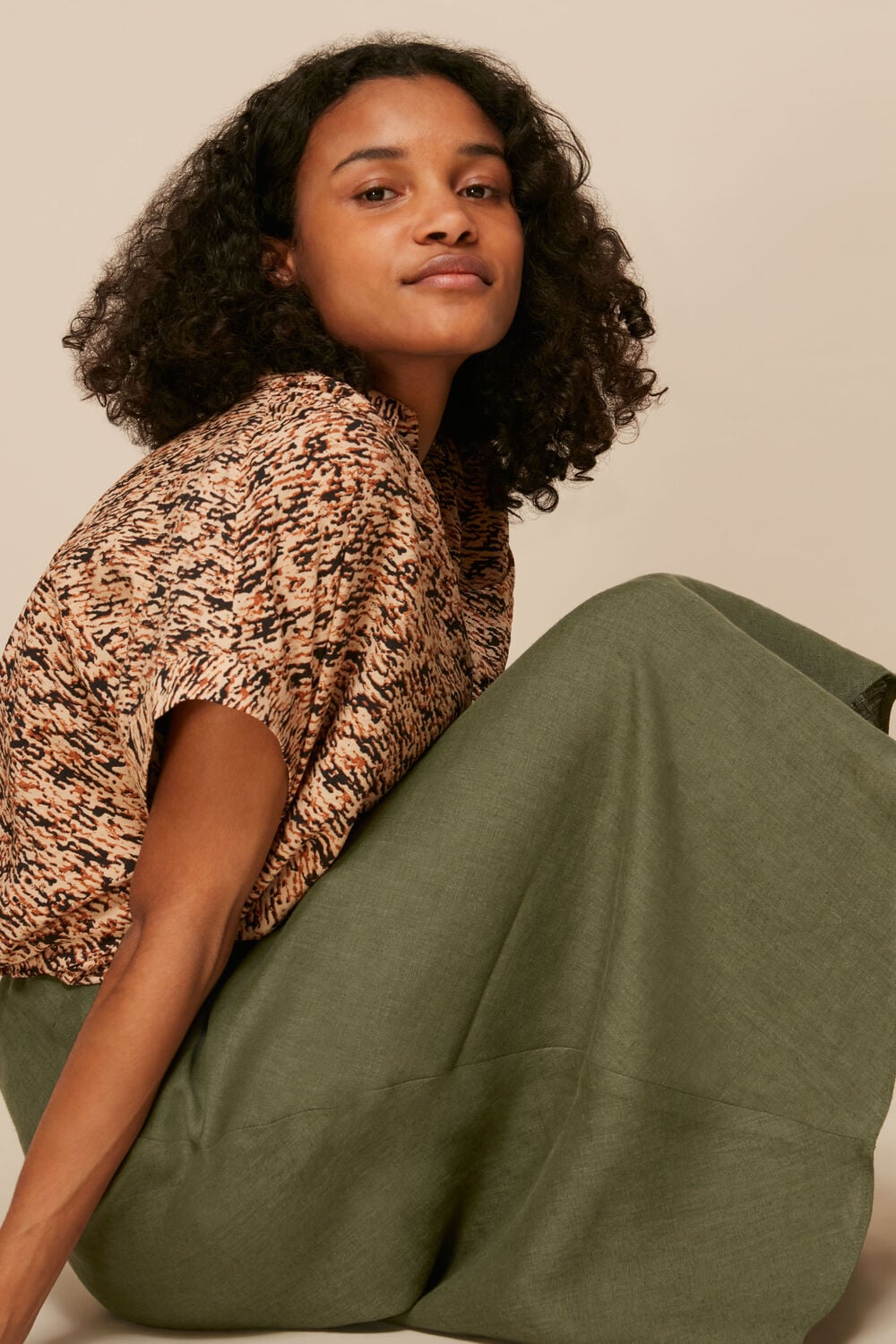 Linen Bias Cut Skirt