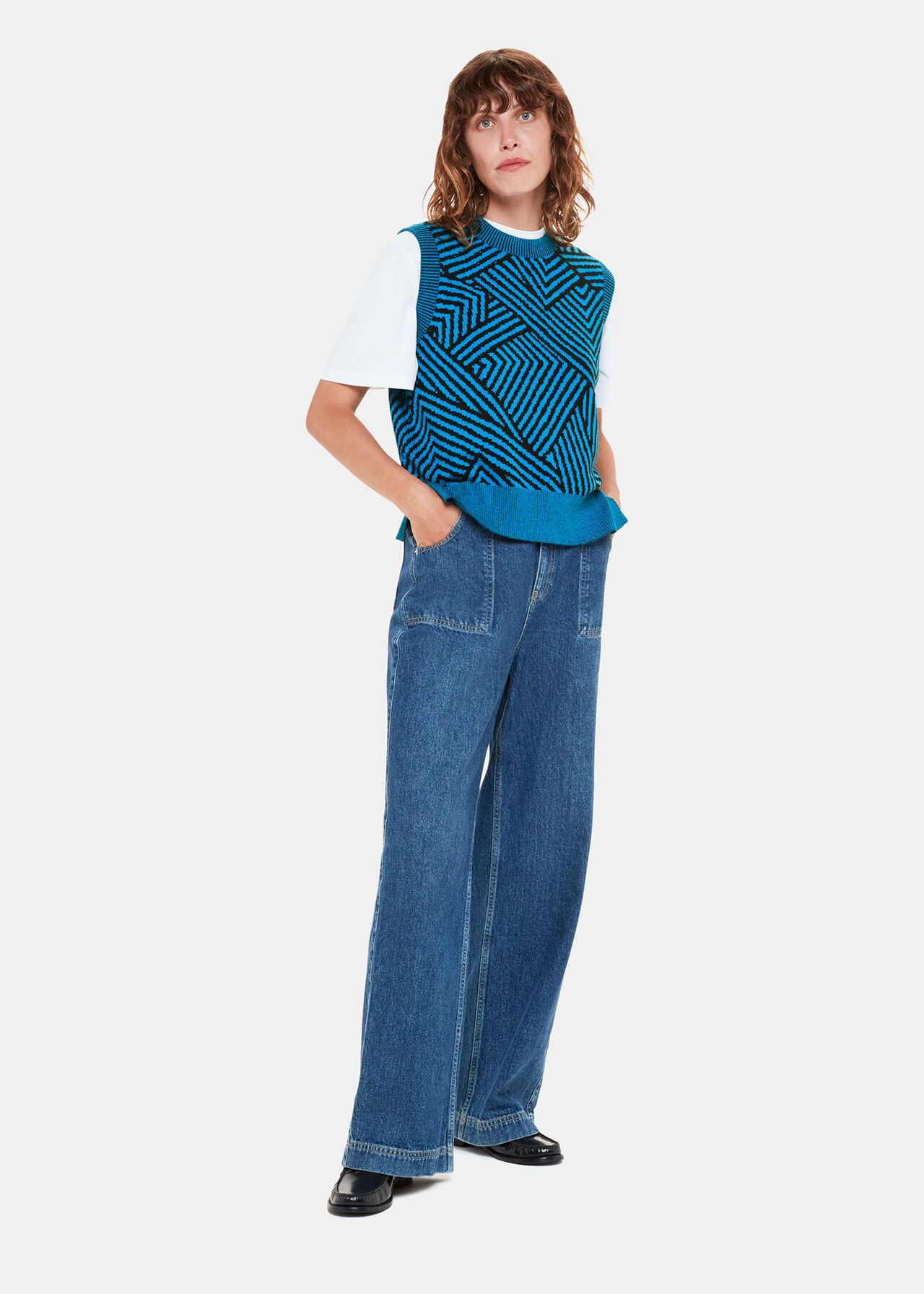 Striped Corners Jacquard Tank