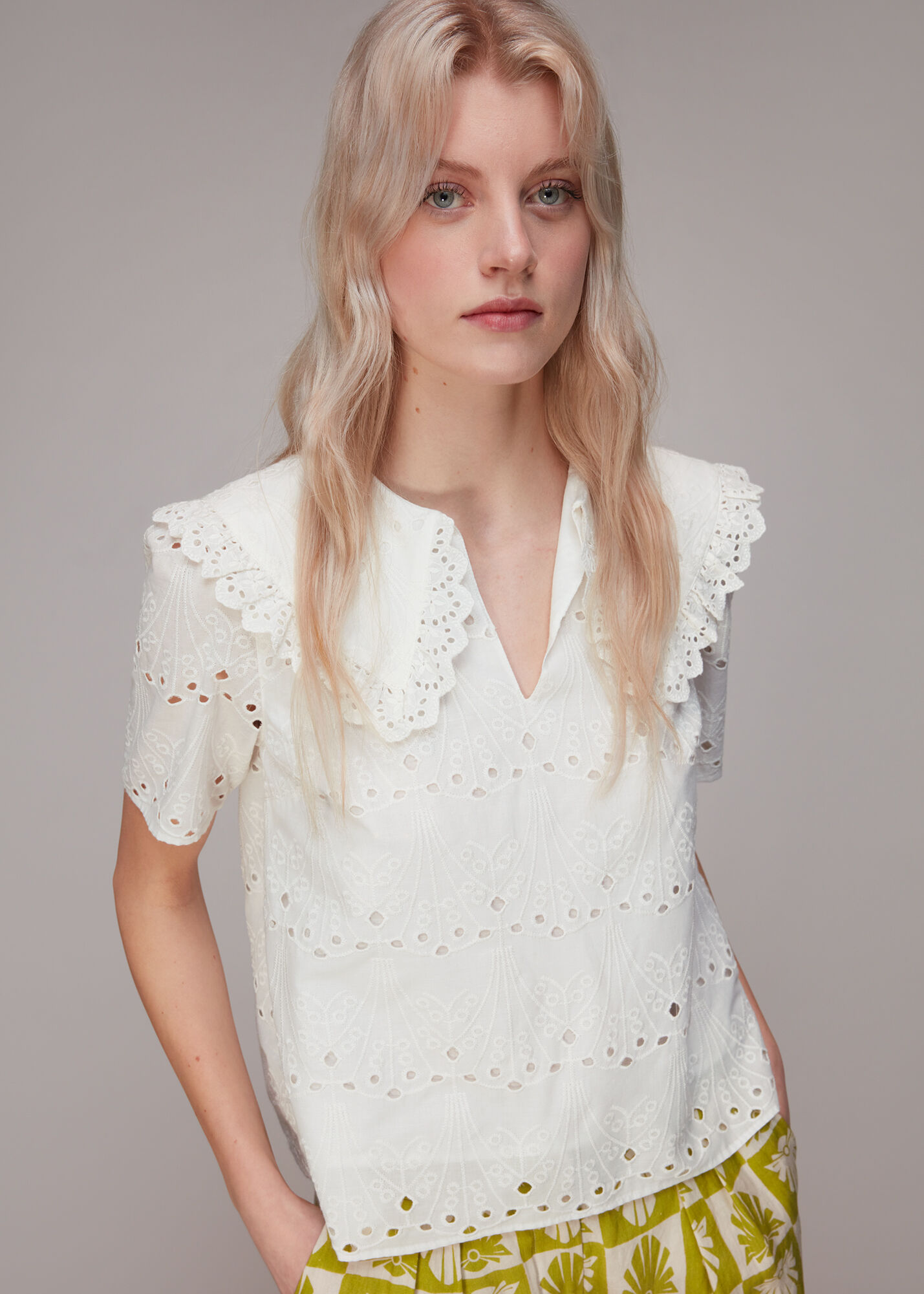 Broderie white top clearance