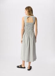 Seersucker Ruched Bodice Dress