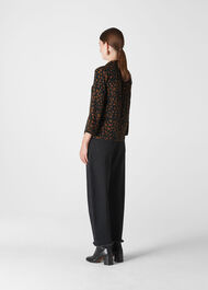 Cheetah Print Pyjama Shirt Black/Multi