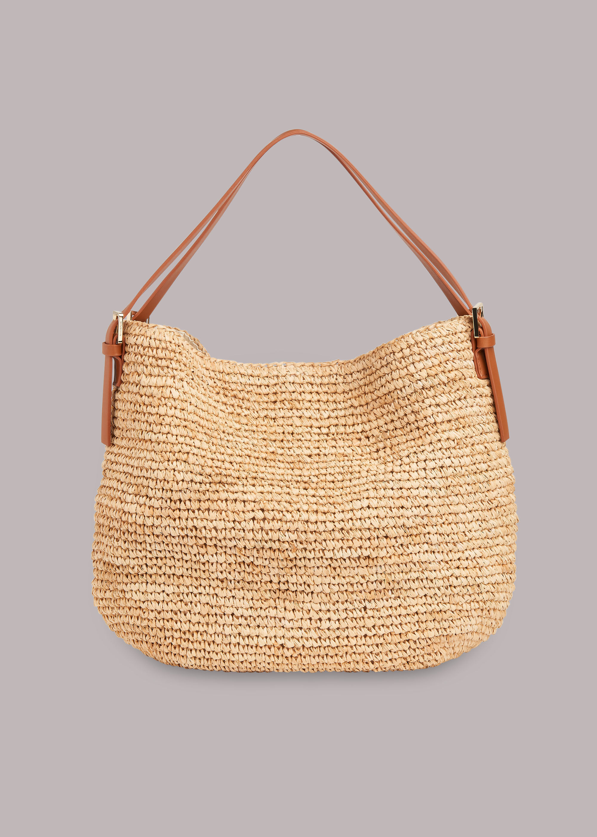 Neutral Aria Straw Shoulder Bag WHISTLES