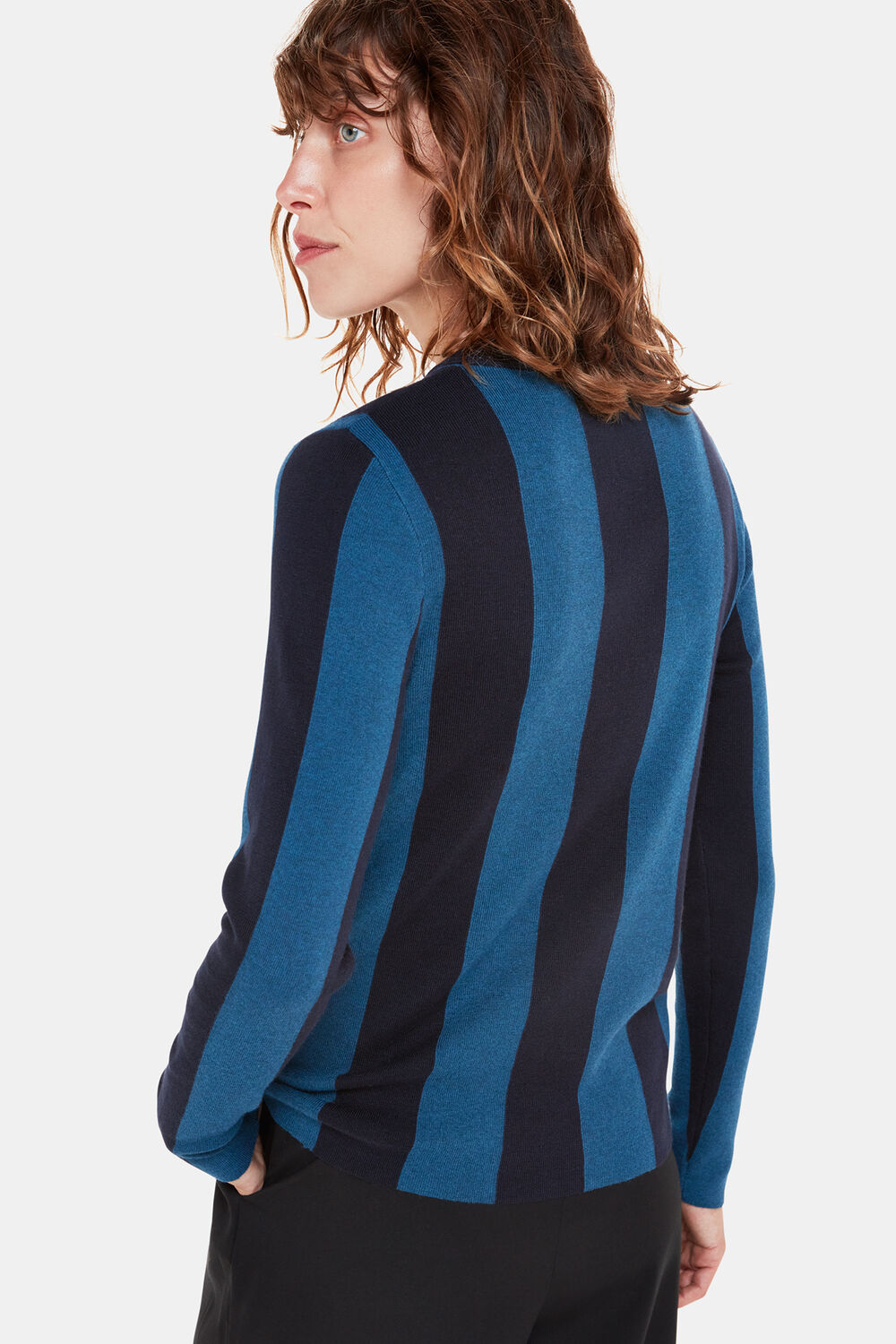 Vertical Stripe Crew Neck