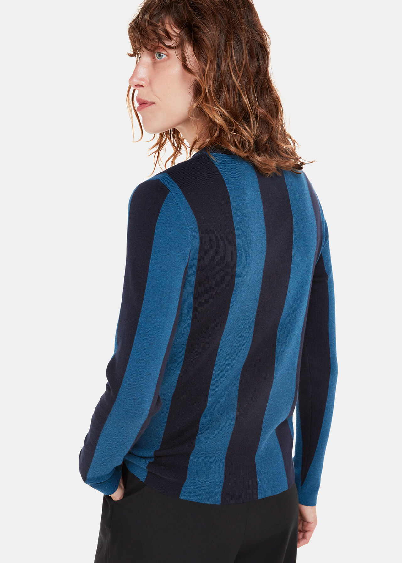 Vertical Stripe Crew Neck