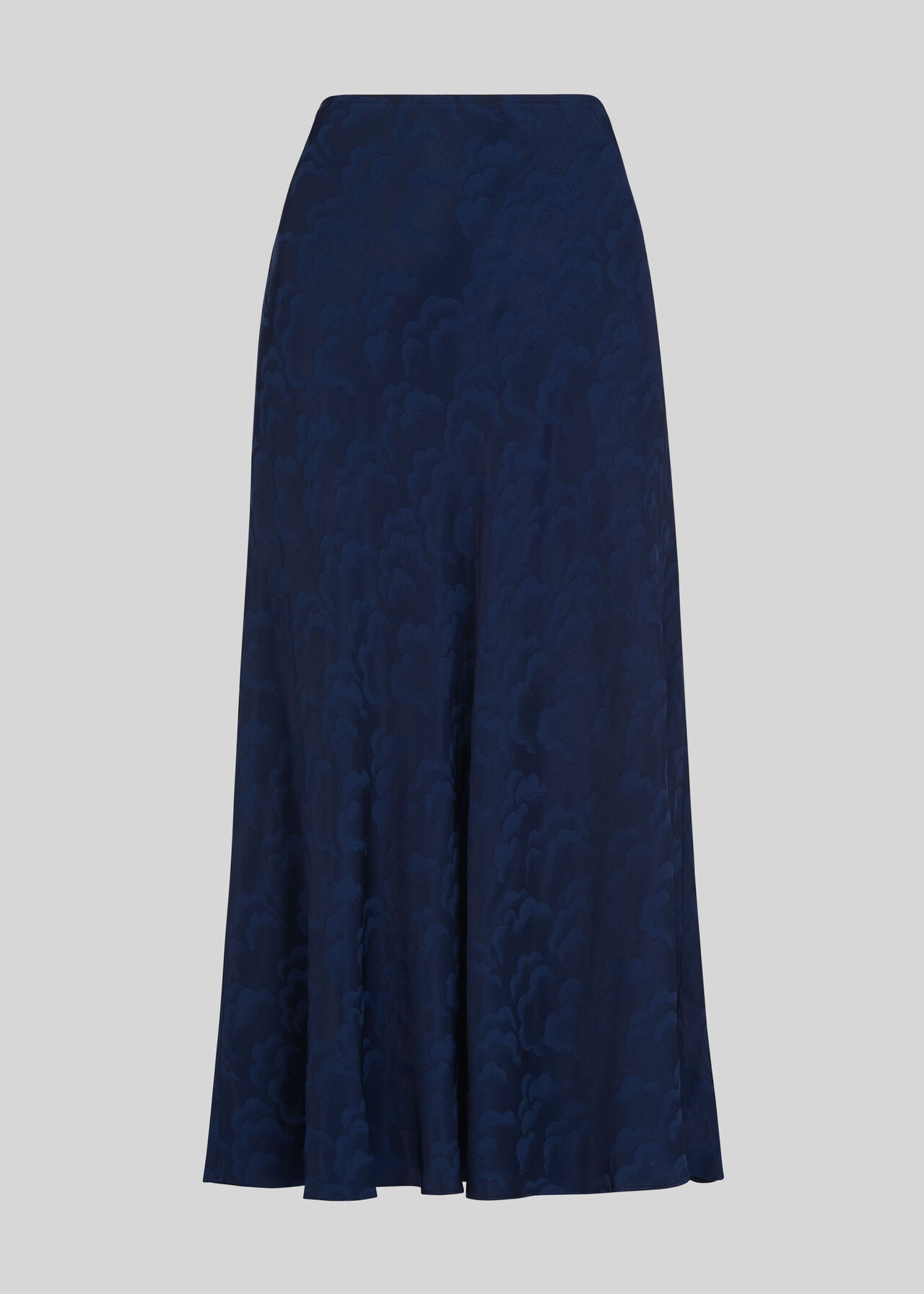 Cloud Jacquard Bias Skirt Navy