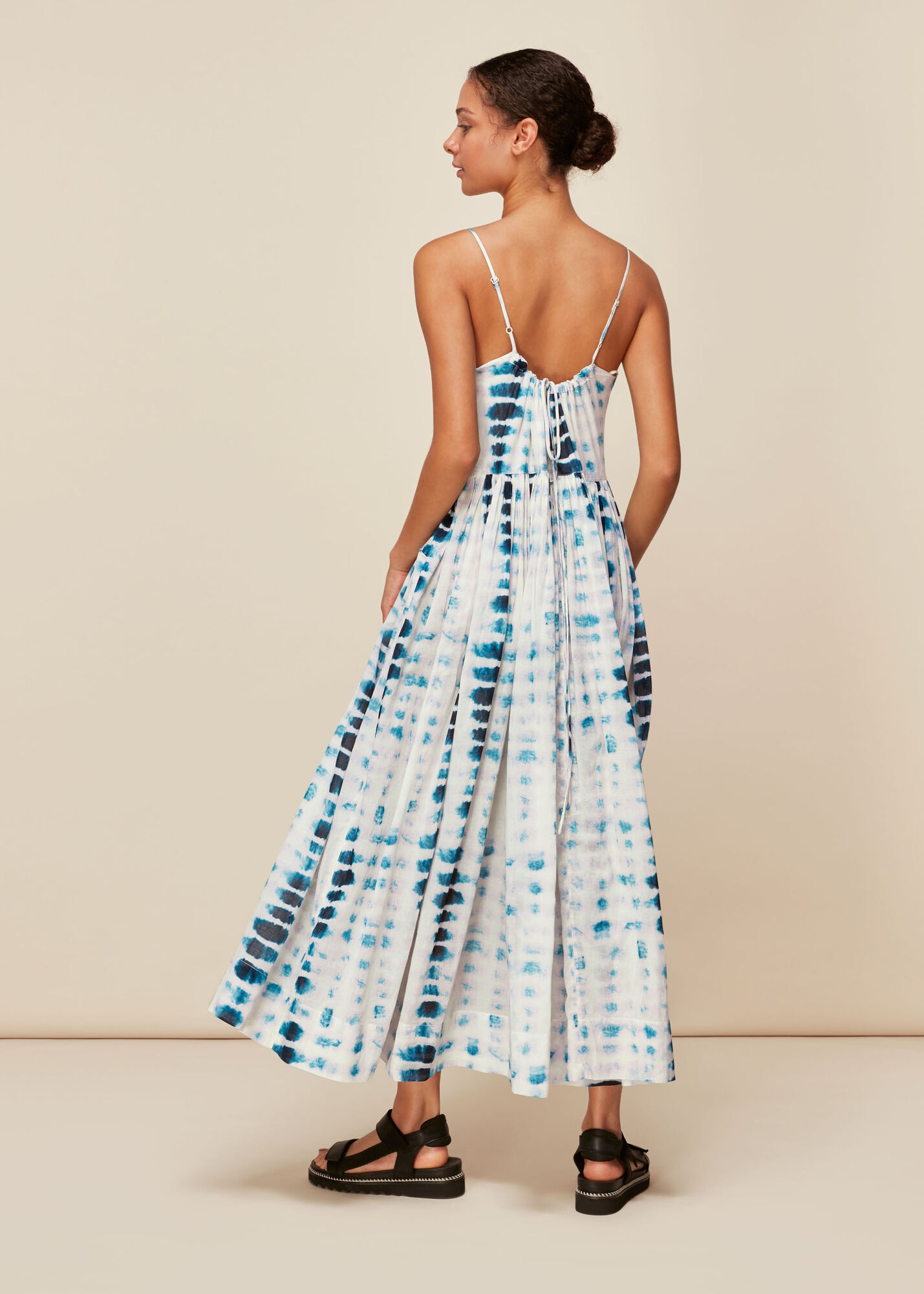 Multicolour Tie Dye Beach Carmen Dress WHISTLES Whistles UK