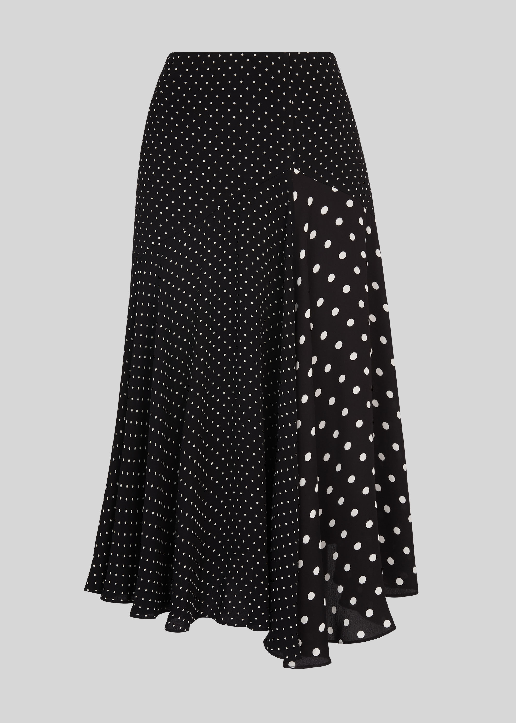 Black and white asymmetrical skirt store