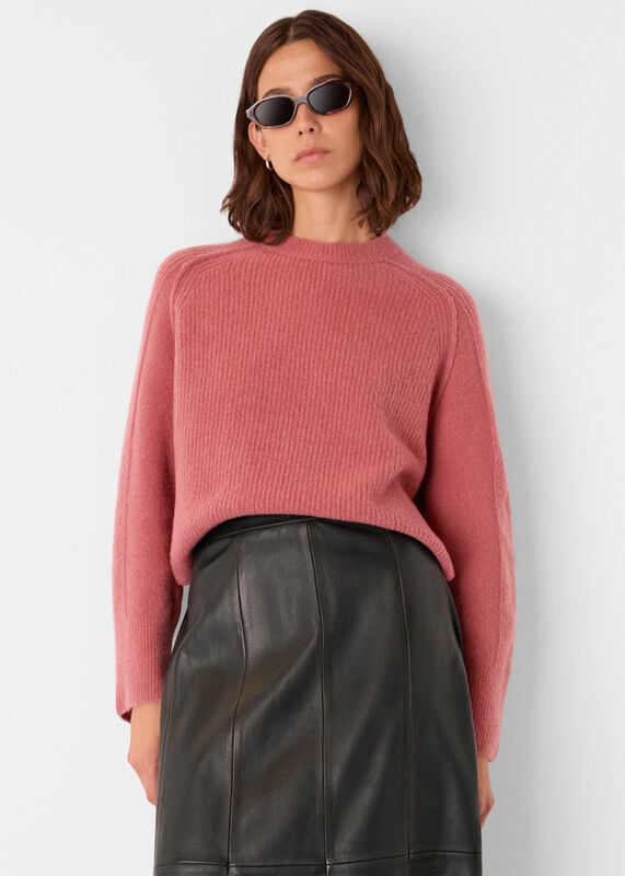 Rose Aria Wool Mix Crew Knit