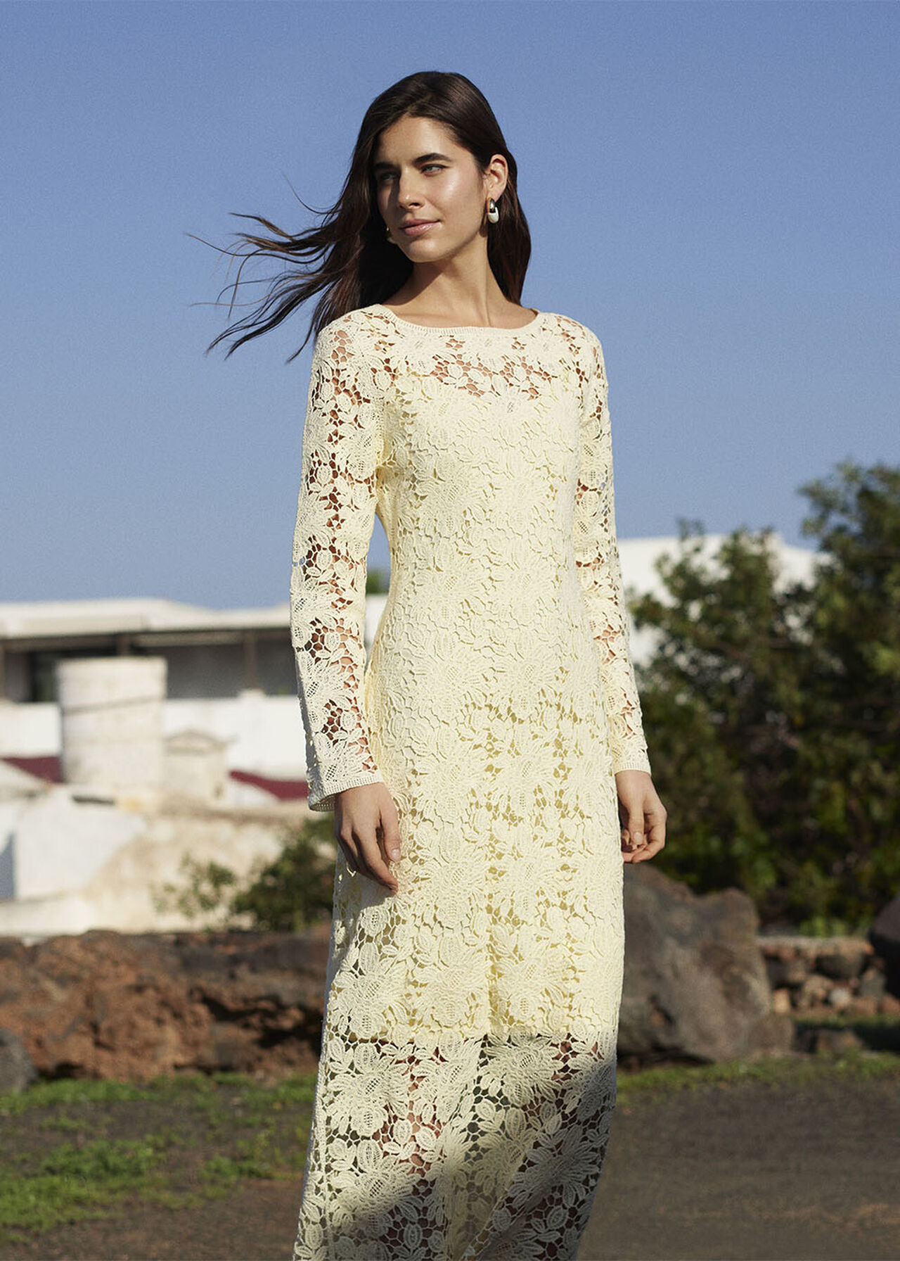 Floral Crochet Knit Dress