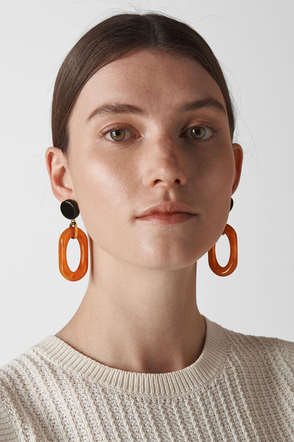 Resin Drop Earring Rust