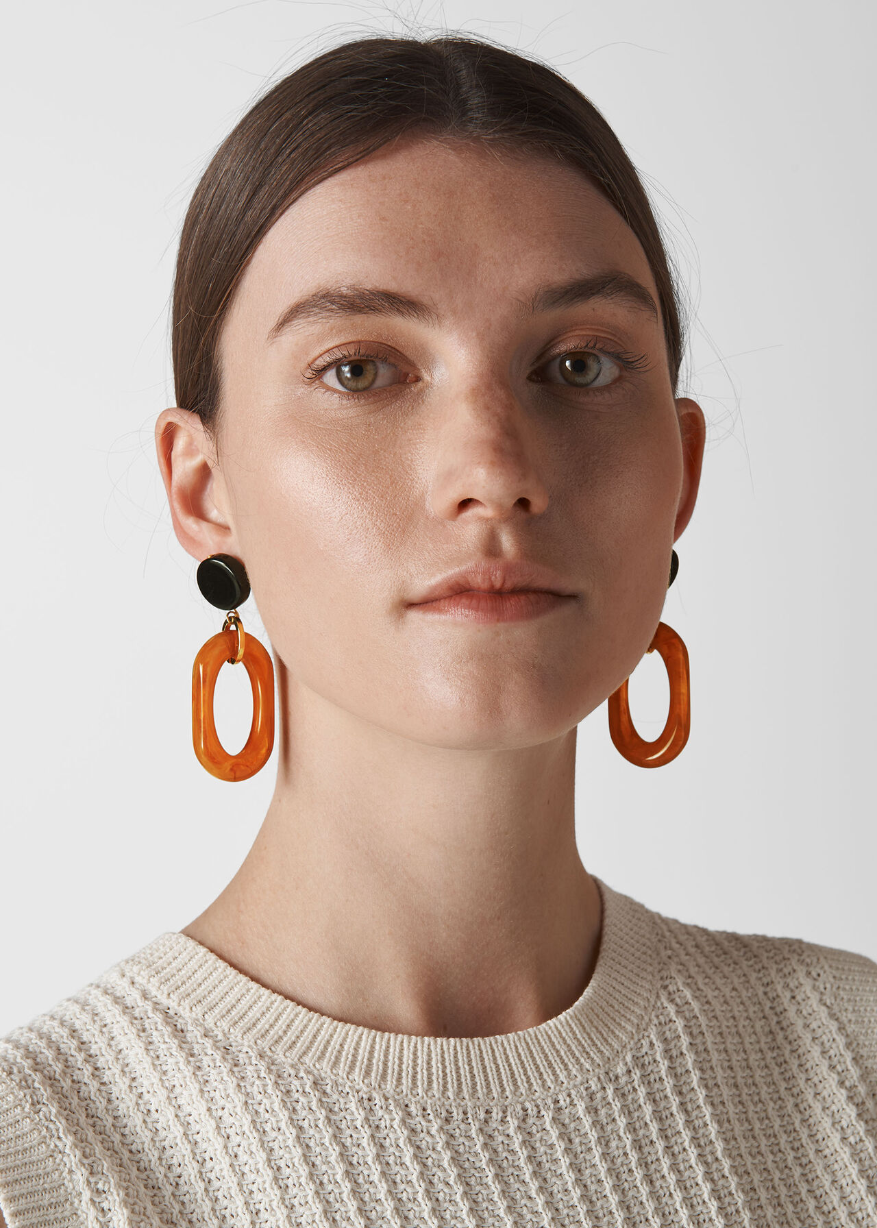 Resin Drop Earring Rust