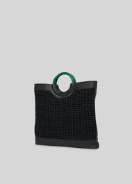 Arkin Crochet Tote Black