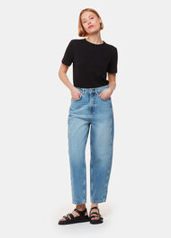Authentic Barrel Leg Jean Light Wash