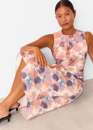 Petite Floral Textured Midi Dress