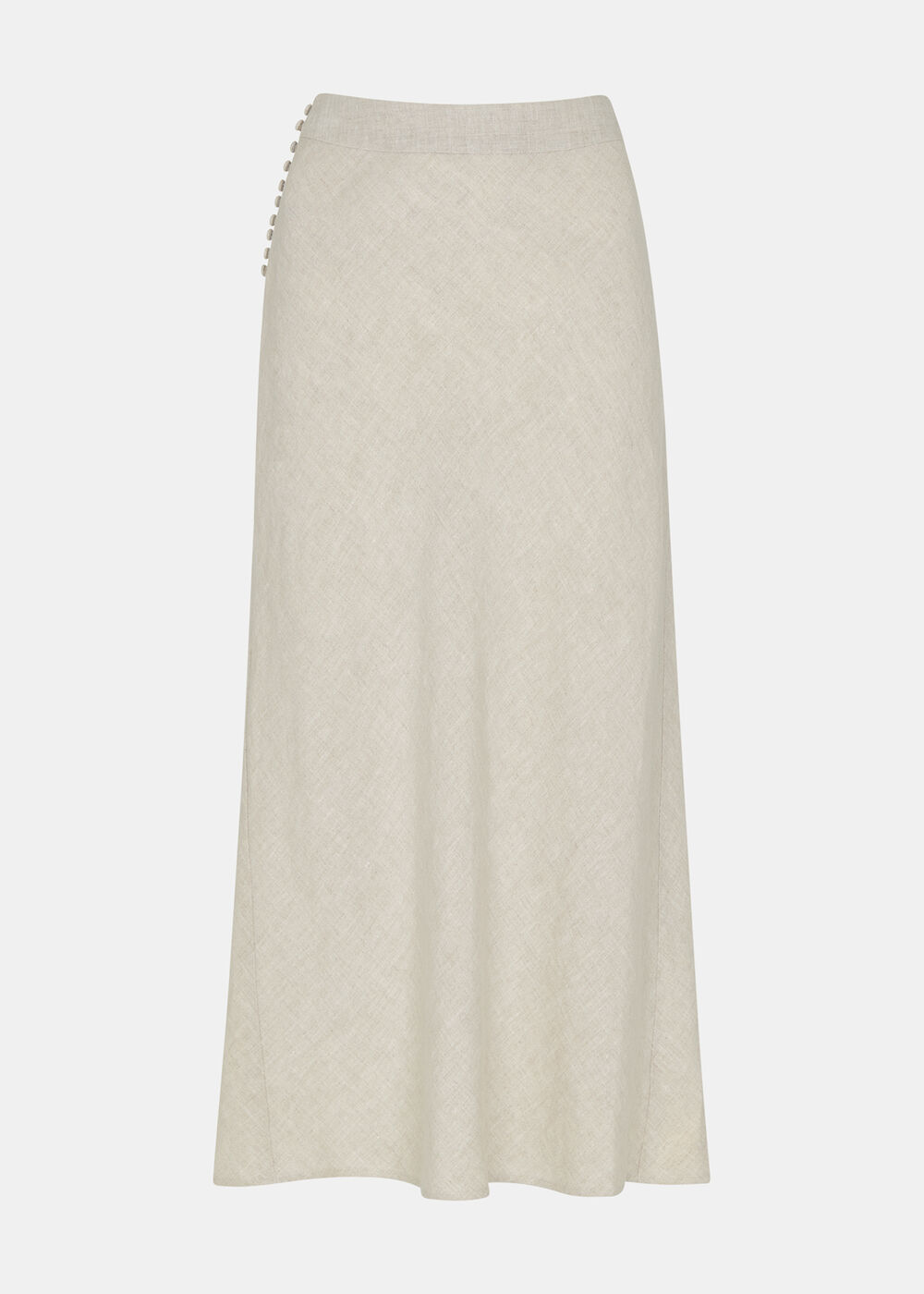 Linen Side Button Skirt