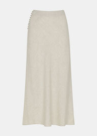 Linen Side Button Skirt