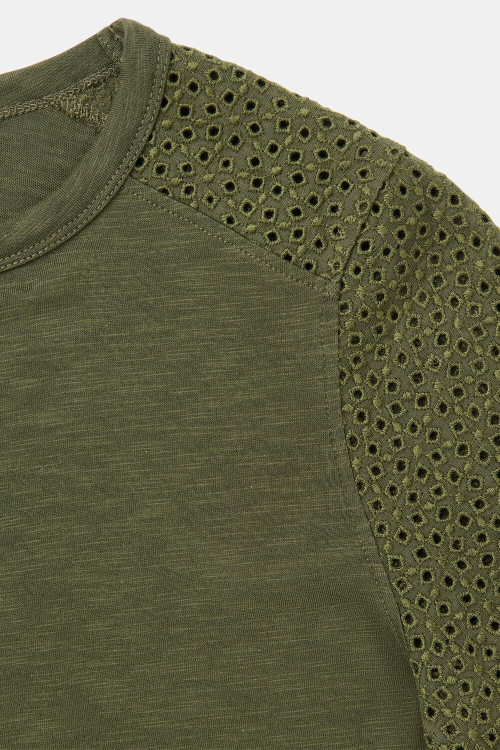 Broderie Sleeve Detail Tee