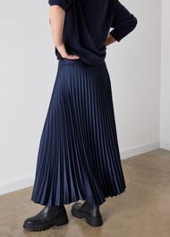 Satin Pleated Midi Skirt