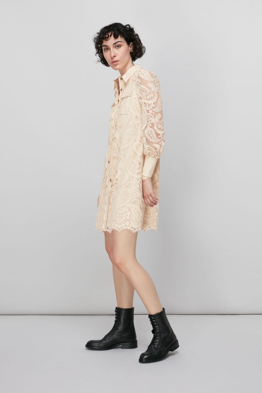 Lace Shirt Dress
