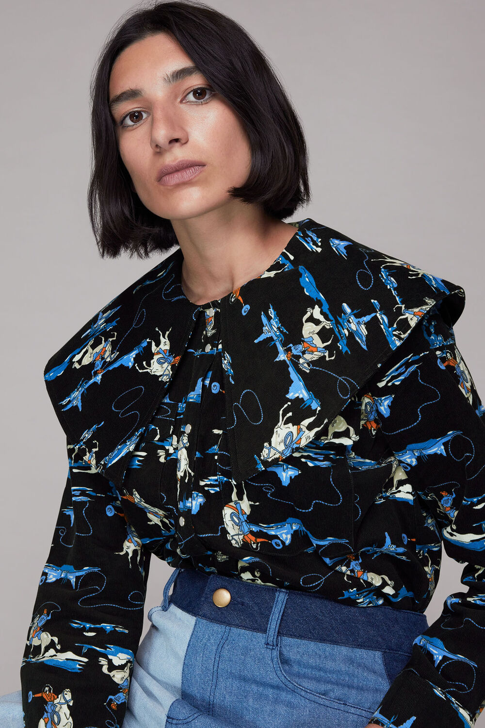 Cowboy Print Cord Shirt