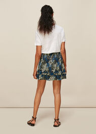 Marble Animal Print Silk Skirt