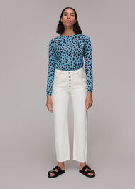 Brushed Dalmatian Crew Knit